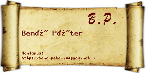 Benő Péter névjegykártya