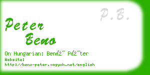 peter beno business card